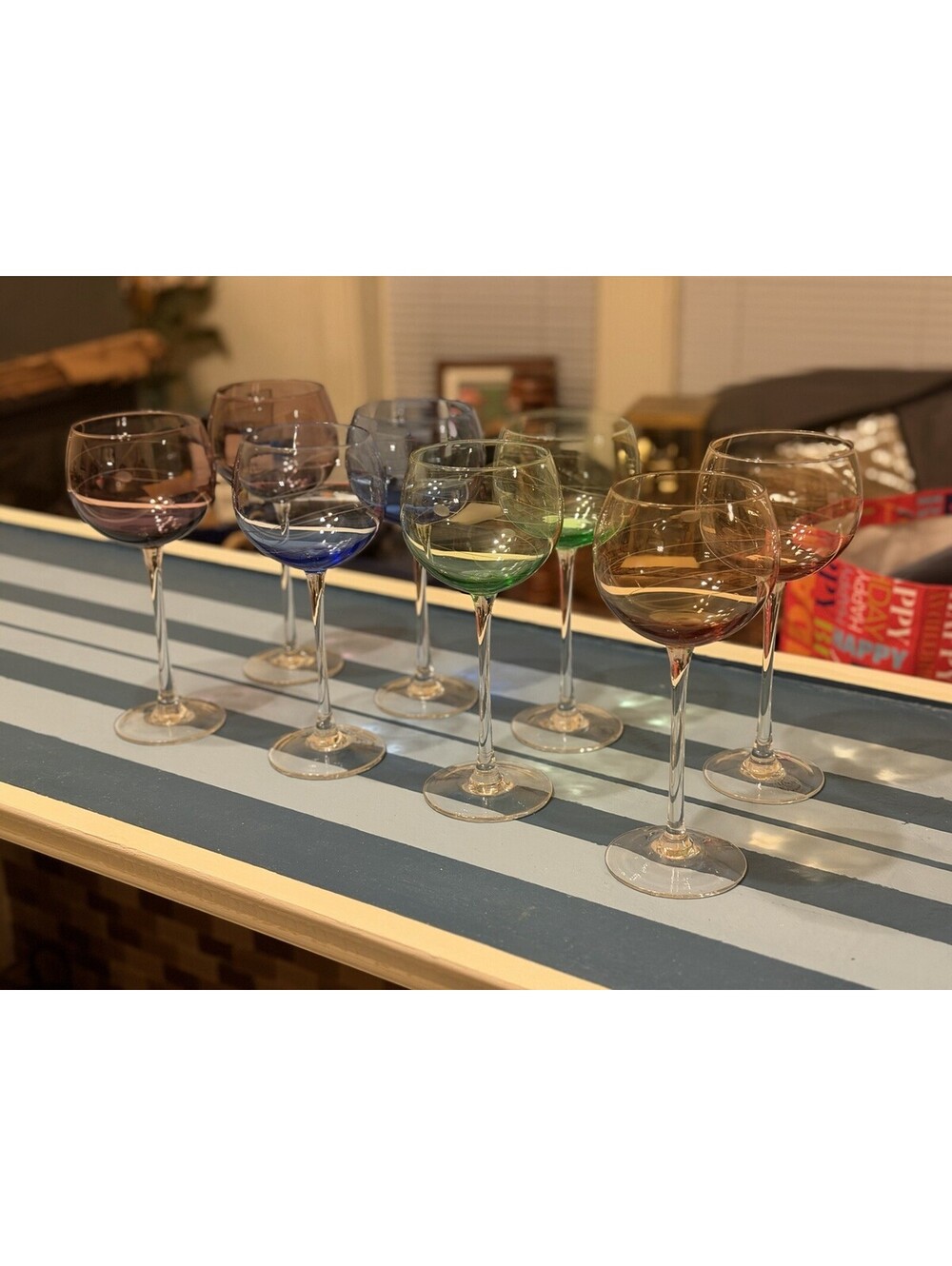 COMPLETE SET 8 Lenox Gems Balloon Wine GlasseS